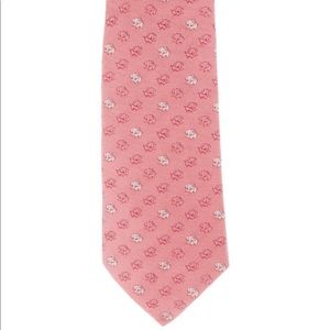 Ferragamo Silk Elephant Print Tie